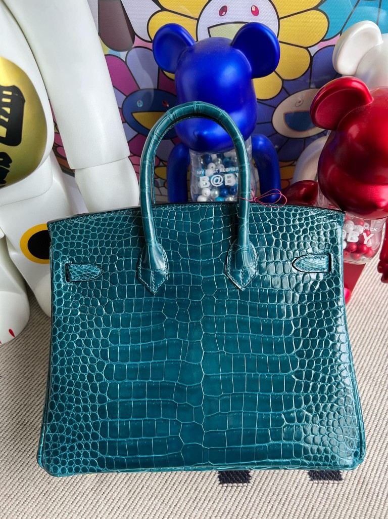 Hermès(爱马仕)Birkin 铂金包 porosus shiny 亮面鳄鱼 W0 博斯普鲁斯绿 金扣 25cm 顶级手缝-拉尔森鳄鱼皮具定制 - 爱马仕包包官网 Hermès(爱马仕)Birkin 铂金包 porosus shiny 亮面鳄鱼 W0 博斯普鲁斯绿 金扣 25cm 顶级手缝