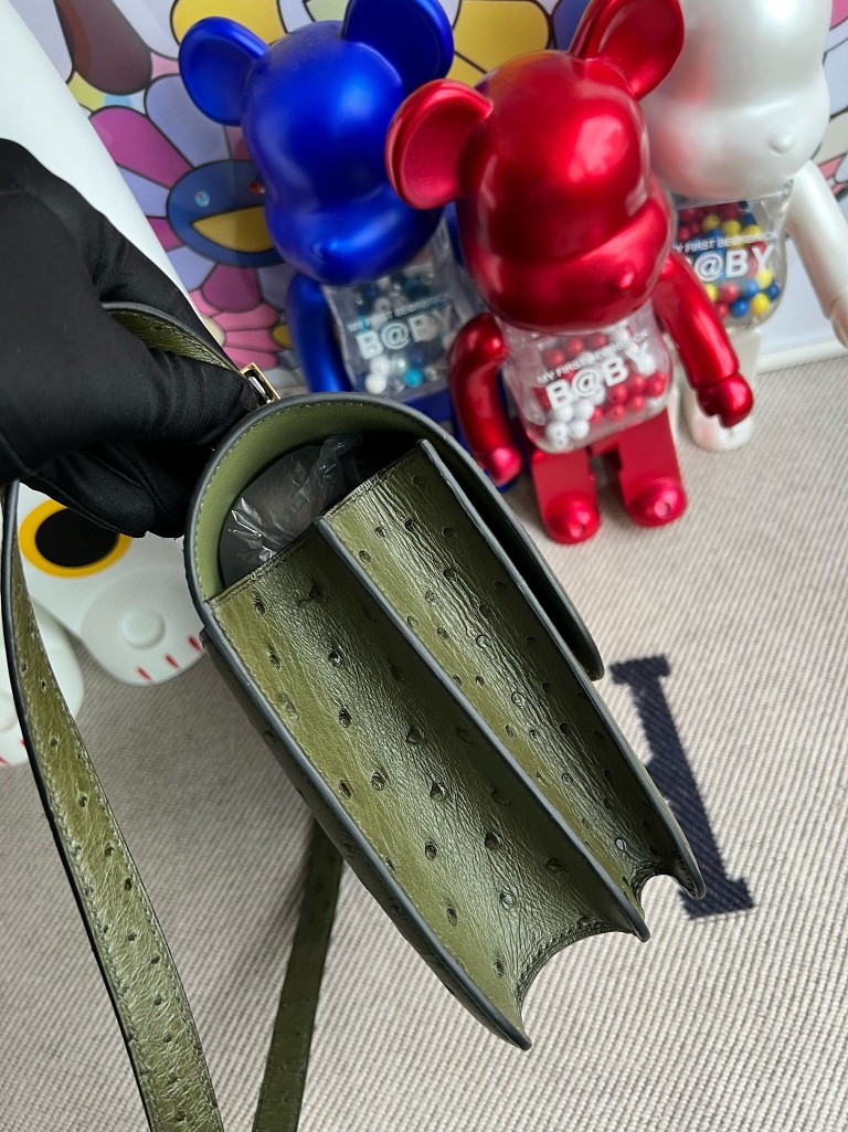 Hermès(爱马仕)Constance 康斯坦斯 Ostrich kk 鸵鸟 橄榄绿 金扣 24cm 顶级手缝-拉尔森鳄鱼皮具定制 - 爱马仕包包官网 Hermès(爱马仕)Constance 康斯坦斯 Ostrich kk 鸵鸟 橄榄绿 金扣 24cm 顶级手缝