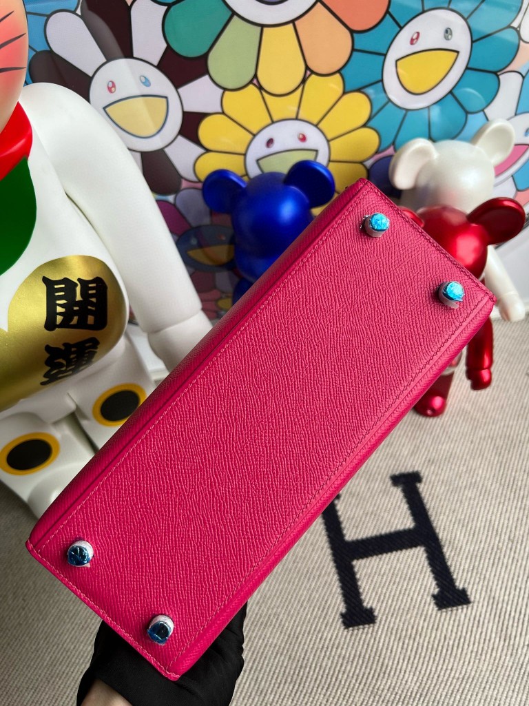 Hermès(爱马仕)Kelly 凯莉包 Epsom 原厂掌纹皮 墨西哥粉 rose mexico 银扣 25cm 顶级手缝-拉尔森鳄鱼皮具定制 - 爱马仕包包官网 Hermès(爱马仕)Kelly 凯莉包 Epsom 原厂掌纹皮 墨西哥粉 rose mexico 银扣 25cm 顶级手缝