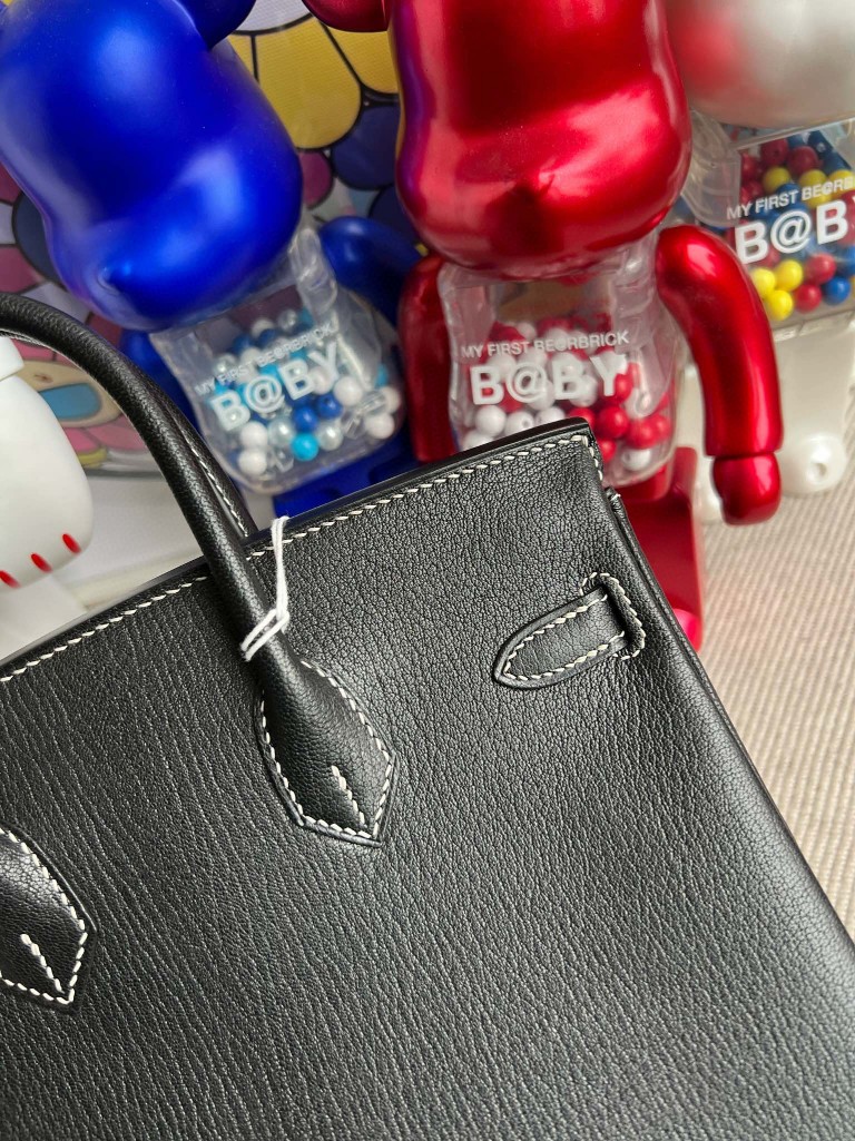 Hermès(爱马仕)Birkin 铂金包 Chevre 山羊皮 ck89 黑色 内拼 太阳黄 拉丝银扣 25cm 顶级手缝-拉尔森鳄鱼皮具定制 - 爱马仕包包官网 Hermès(爱马仕)Birkin 铂金包 Chevre 山羊皮 ck89 黑色 内拼 太阳黄 拉丝银扣 25cm 顶级手缝