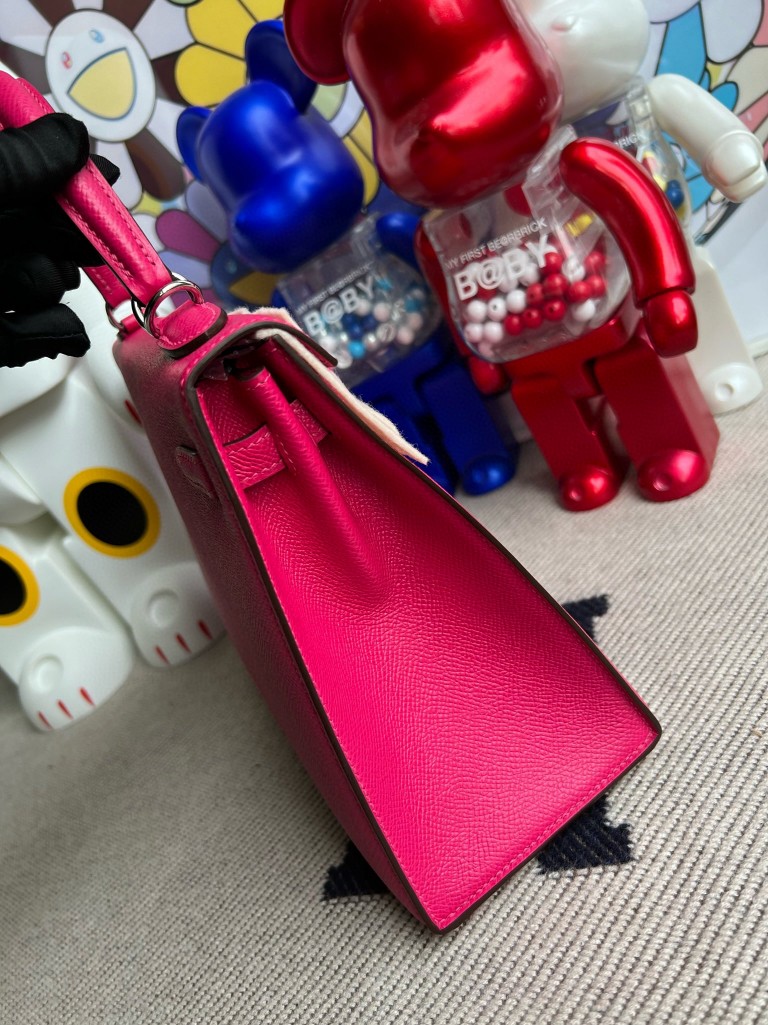 Hermès(爱马仕)Kelly 凯莉包 Epsom 原厂掌纹皮 墨西哥粉 rose mexico 银扣 25cm 顶级手缝-拉尔森鳄鱼皮具定制 - 爱马仕包包官网 Hermès(爱马仕)Kelly 凯莉包 Epsom 原厂掌纹皮 墨西哥粉 rose mexico 银扣 25cm 顶级手缝