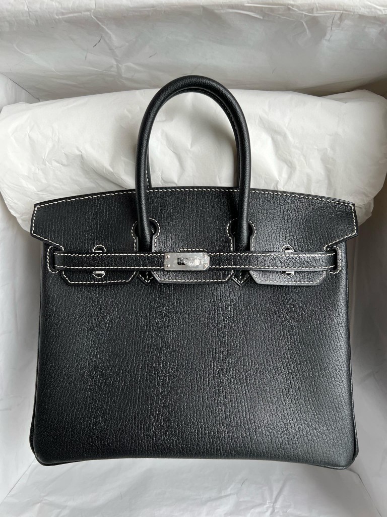 Hermès(爱马仕)Birkin 铂金包 Chevre 山羊皮 ck89 黑色 内拼 太阳黄 拉丝银扣 25cm 顶级手缝-拉尔森鳄鱼皮具定制 - 爱马仕包包官网 Hermès(爱马仕)Birkin 铂金包 Chevre 山羊皮 ck89 黑色 内拼 太阳黄 拉丝银扣 25cm 顶级手缝