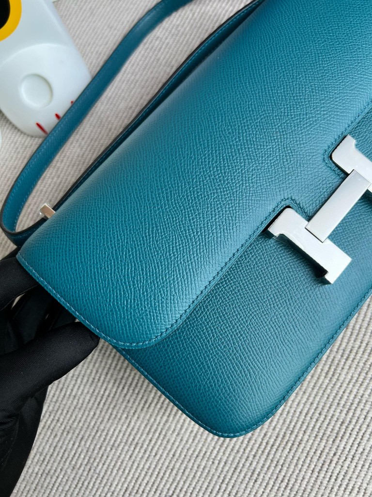 Hermès（爱马仕）Constance 空姐包 Epsom W0 博斯普鲁斯绿 银扣 26cm 顶级手缝