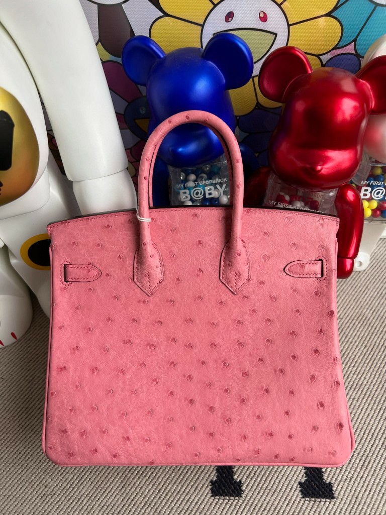 Hermès(爱马仕)Birkin 铂金包 Ostrich kk 鸵鸟 泡泡粉 金扣 25cm 顶级手缝-拉尔森鳄鱼皮具定制 - 爱马仕包包官网 Hermès(爱马仕)Birkin 铂金包 Ostrich kk 鸵鸟 泡泡粉 金扣 25cm 顶级手缝