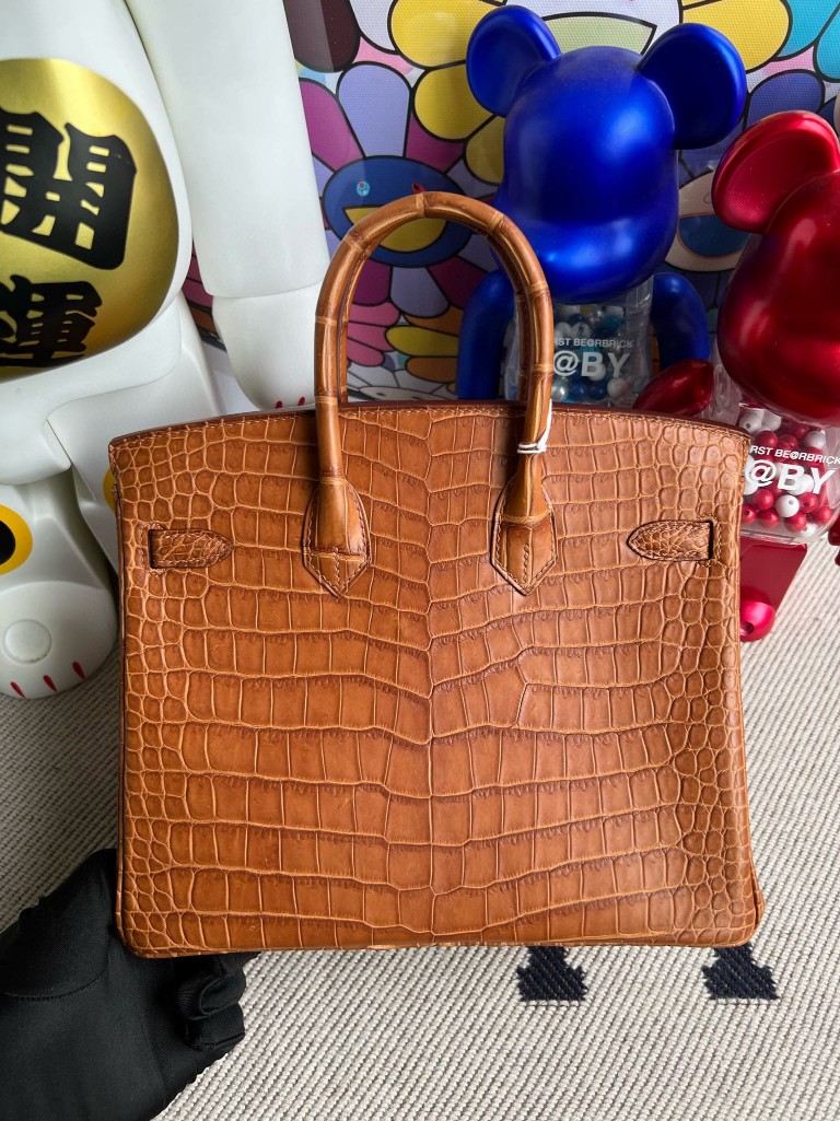 Hermès(爱马仕)Birkin 铂金包 porosus matt 雾面澳洲湾鳄 金棕色 金扣 25cm 顶级手缝-拉尔森鳄鱼皮具定制 - 爱马仕包包官网 Hermès(爱马仕)Birkin 铂金包 porosus matt 雾面澳洲湾鳄 金棕色 金扣 25cm 顶级手缝
