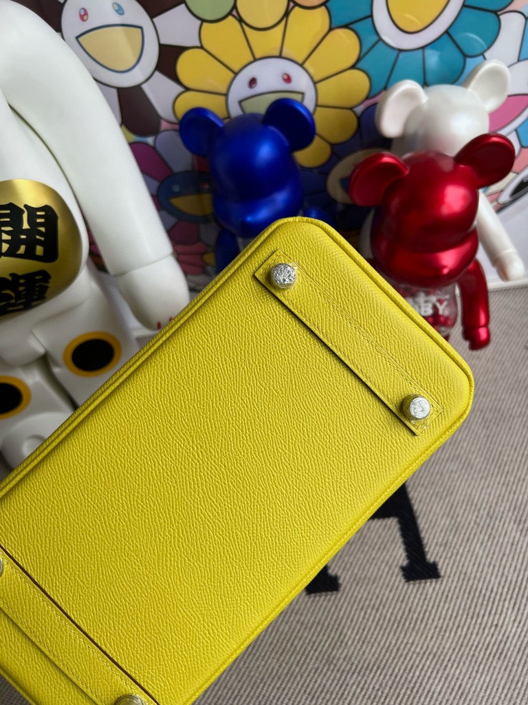 Hermès(爱马仕)Birkin 铂金包 Epsom 原厂掌纹皮 9R 柠檬黄 内拼 琉璃蓝 银扣 25cm 顶级手缝-拉尔森鳄鱼皮具定制 - 爱马仕包包官网 Hermès(爱马仕)Birkin 铂金包 Epsom 原厂掌纹皮 9R 柠檬黄 内拼 琉璃蓝 银扣 25cm 顶级手缝