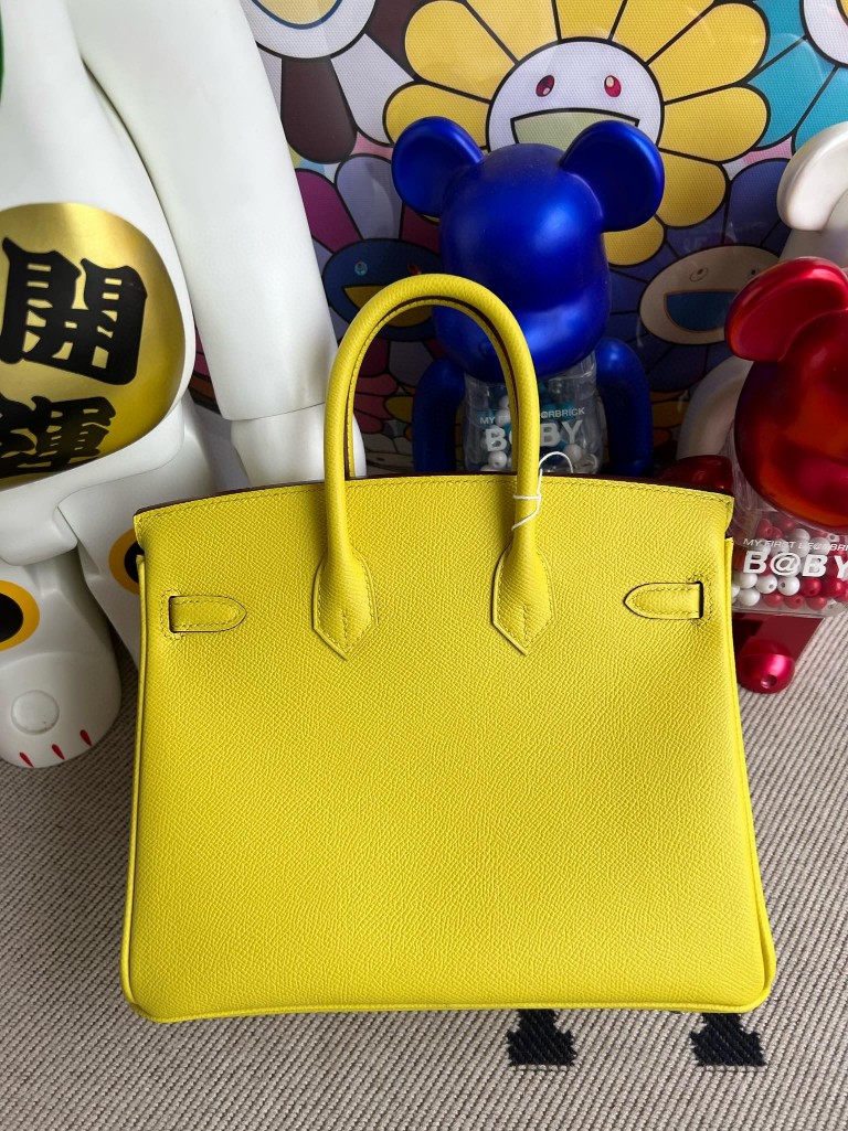 Hermès(爱马仕)Birkin 铂金包 Epsom 原厂掌纹皮 9R 柠檬黄 内拼 琉璃蓝 银扣 25cm 顶级手缝-拉尔森鳄鱼皮具定制 - 爱马仕包包官网 Hermès(爱马仕)Birkin 铂金包 Epsom 原厂掌纹皮 9R 柠檬黄 内拼 琉璃蓝 银扣 25cm 顶级手缝