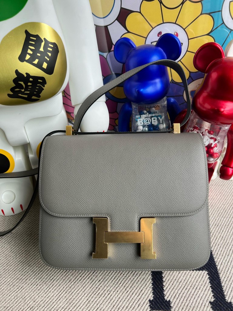 Hermès（爱马仕）constance 康康 Epsom 原厂掌纹皮 0L 积雨云灰 gris meyer 24cm 顶级手缝 定制