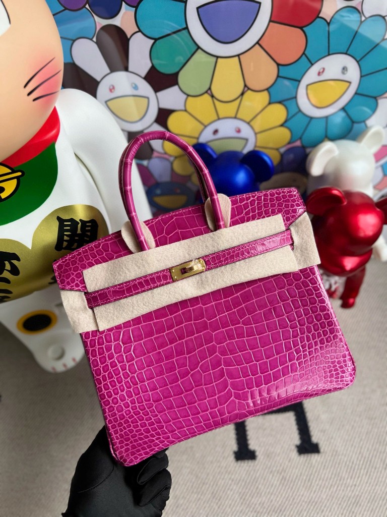 Hermès(爱马仕)Birkin 铂金包 porosus shiny 亮面鳄鱼 J5 天方夜谭粉紫 金扣 25cm 顶级手缝-拉尔森鳄鱼皮具定制 - 爱马仕包包官网 Hermès(爱马仕)Birkin 铂金包 porosus shiny 亮面鳄鱼 J5 天方夜谭粉紫 金扣 25cm 顶级手缝