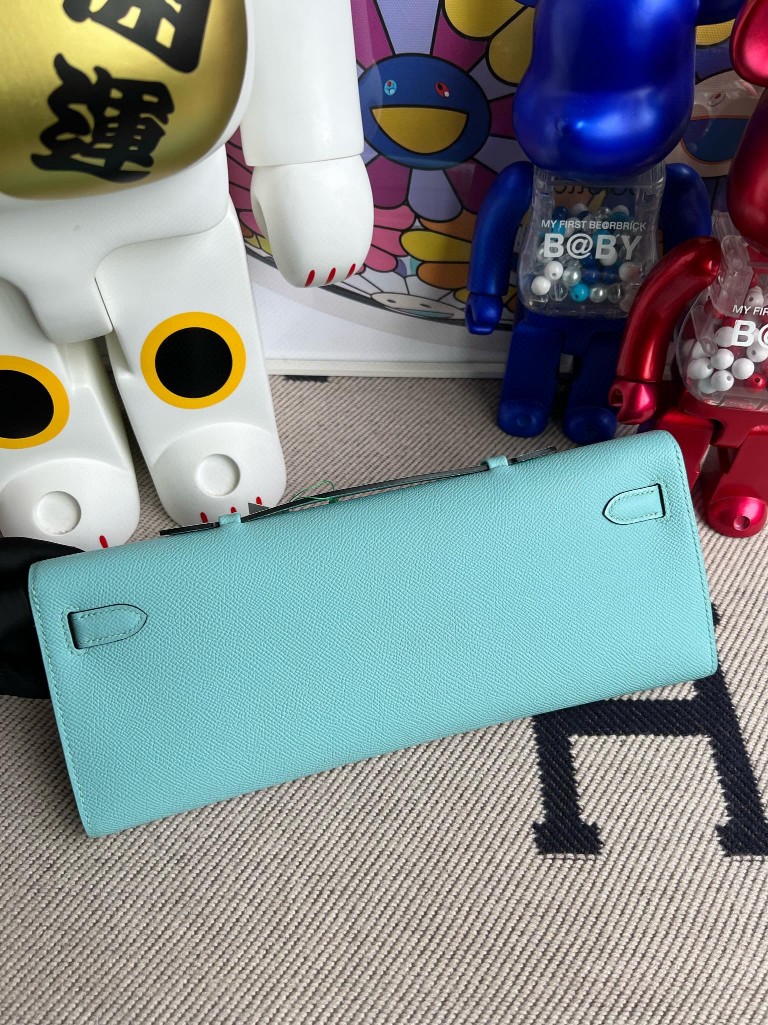Hermès(爱马仕)Kelly cut Epsom 原厂掌纹皮 3p 马卡龙蓝 银扣 31cm 顶级手缝-拉尔森鳄鱼皮具定制 - 爱马仕包包官网 Hermès(爱马仕)Kelly cut Epsom 原厂掌纹皮 3p 马卡龙蓝 银扣 31cm 顶级手缝