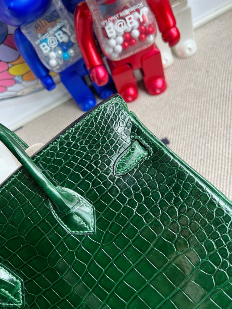 Hermès(爱马仕)Birkin 铂金包 Porosus shiny 亮面鳄鱼 ck67 祖母绿 Vert fonce 金扣 25cm-拉尔森鳄鱼皮具定制 - 爱马仕包包官网 Hermès(爱马仕)Birkin 铂金包 Porosus shiny 亮面鳄鱼 ck67 祖母绿 Vert fonce 金扣 25cm
