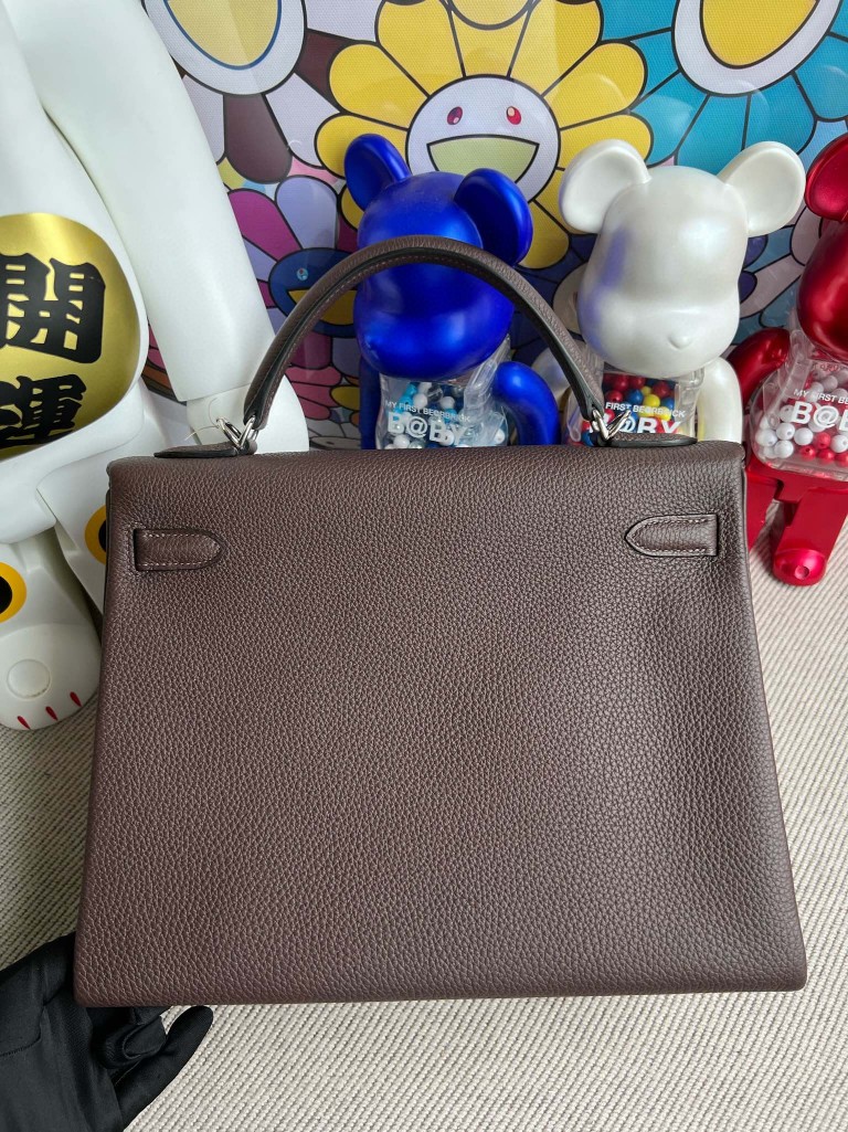 Hermès(爱马仕)Kelly 凯莉包 原厂小牛皮 togo 波尔多酒红 银扣 32cm 顶级手缝-拉尔森鳄鱼皮具定制 - 爱马仕包包官网 Hermès(爱马仕)Kelly 凯莉包 原厂小牛皮 togo 波尔多酒红 银扣 32cm 顶级手缝