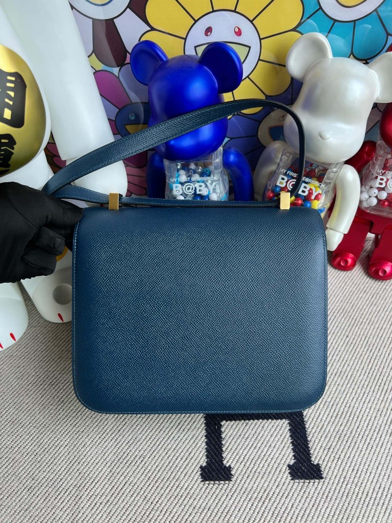 Hermès(爱马仕)Constance 康斯坦斯 Epsom 掌纹皮 S4 深邃蓝 deep blue 金扣 24cm 顶级手缝-拉尔森鳄鱼皮具定制 - 爱马仕包包官网 Hermès(爱马仕)Constance 康斯坦斯 Epsom 掌纹皮 S4 深邃蓝 deep blue 金扣 24cm 顶级手缝