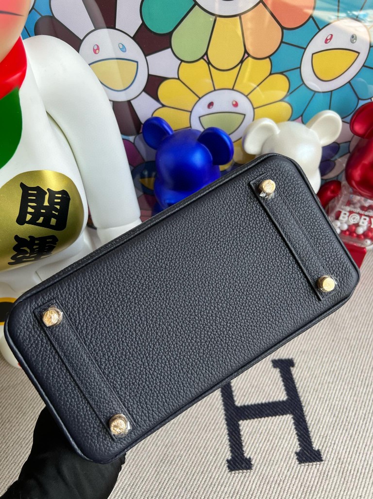 Hermès（爱马仕）Birkin 铂金包 原厂小牛皮 togo 2Z 午夜蓝 Blue nuit 金扣 25cm 顶级手缝