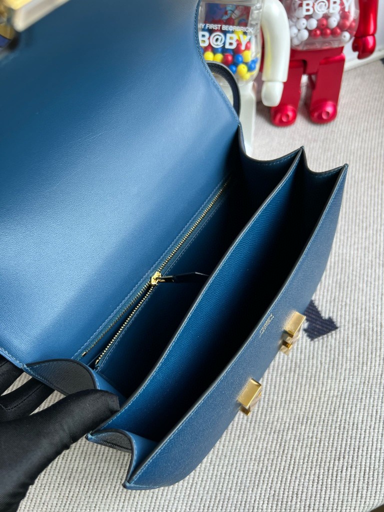 Hermès(爱马仕)Constance 康斯坦斯 Epsom 掌纹皮 S4 深邃蓝 deep blue 金扣 24cm 顶级手缝-拉尔森鳄鱼皮具定制 - 爱马仕包包官网 Hermès(爱马仕)Constance 康斯坦斯 Epsom 掌纹皮 S4 深邃蓝 deep blue 金扣 24cm 顶级手缝