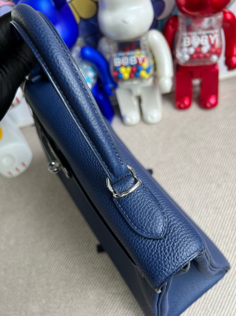Hermès(爱马仕)Kelly 凯莉包 原厂小牛皮 togo 7k 宝石蓝 银扣 32cm 顶级手缝-拉尔森鳄鱼皮具定制 - 爱马仕包包官网 Hermès(爱马仕)Kelly 凯莉包 原厂小牛皮 togo 7k 宝石蓝 银扣 32cm 顶级手缝