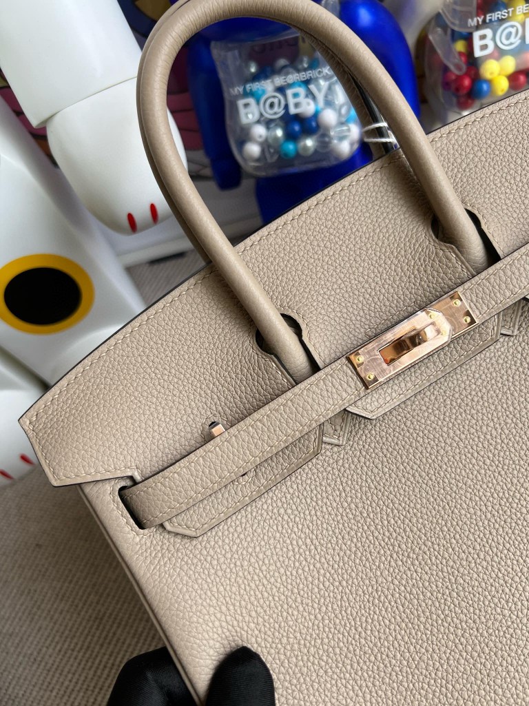 Hermès（爱马仕）Birkin 铂金包 原厂小牛皮 togo 斑鸠灰 rose gold 玫瑰金扣 25cm 顶级手缝