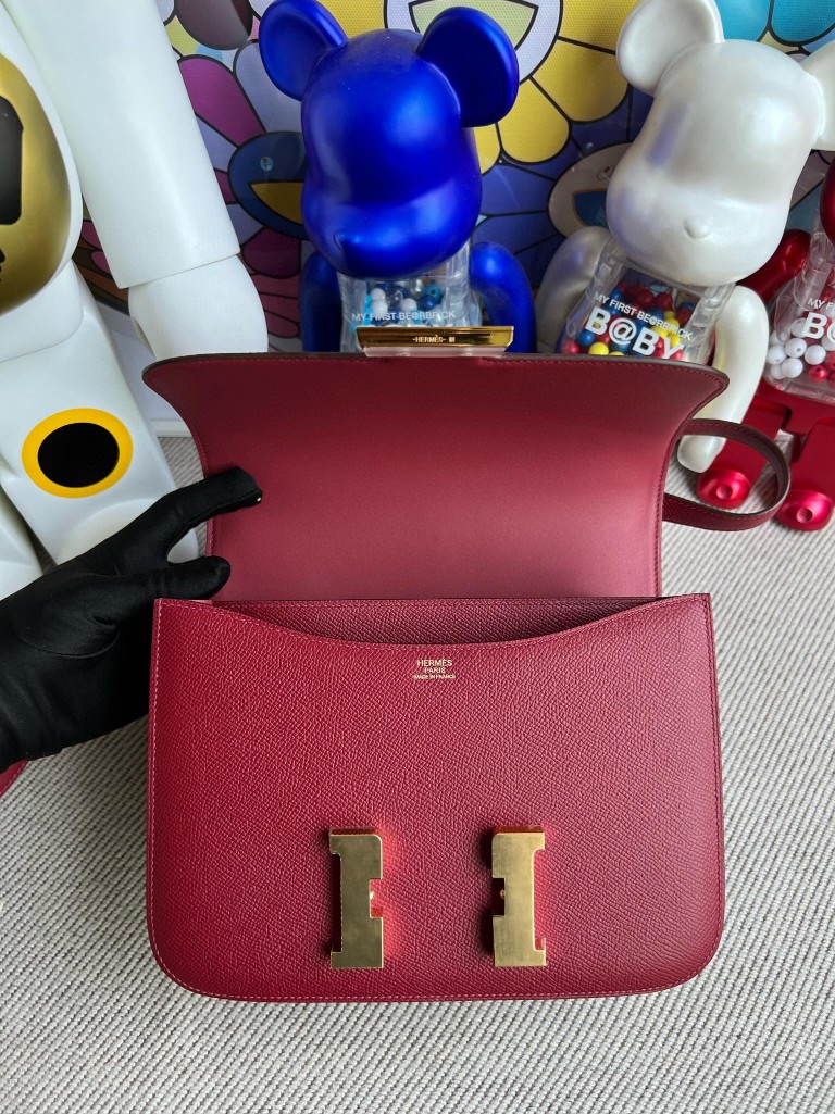 Hermès(爱马仕)Constance 康斯坦斯 Epsom 掌纹皮 K1 石榴红 Rouge grenat 金扣 24cm 顶级手缝-拉尔森鳄鱼皮具定制 - 爱马仕包包官网 Hermès(爱马仕)Constance 康斯坦斯 Epsom 掌纹皮 K1 石榴红 Rouge grenat 金扣 24cm 顶级手缝