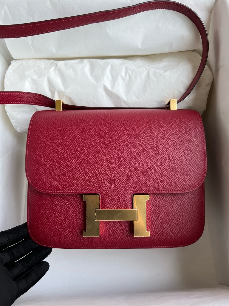 Hermès(爱马仕)Constance 康斯坦斯 Epsom 掌纹皮 K1 石榴红 Rouge grenat 金扣 24cm 顶级手缝-拉尔森鳄鱼皮具定制 - 爱马仕包包官网 Hermès(爱马仕)Constance 康斯坦斯 Epsom 掌纹皮 K1 石榴红 Rouge grenat 金扣 24cm 顶级手缝