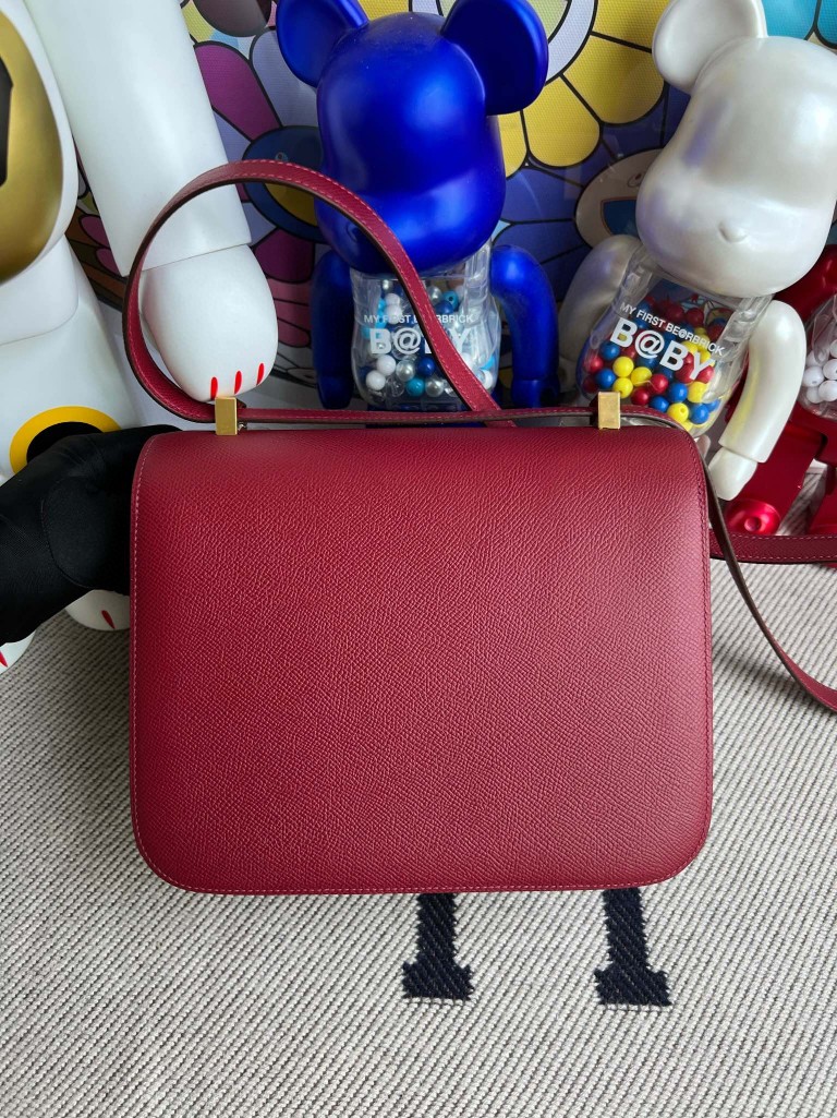 Hermès(爱马仕)Constance 康斯坦斯 Epsom 掌纹皮 K1 石榴红 Rouge grenat 金扣 24cm 顶级手缝-拉尔森鳄鱼皮具定制 - 爱马仕包包官网 Hermès(爱马仕)Constance 康斯坦斯 Epsom 掌纹皮 K1 石榴红 Rouge grenat 金扣 24cm 顶级手缝