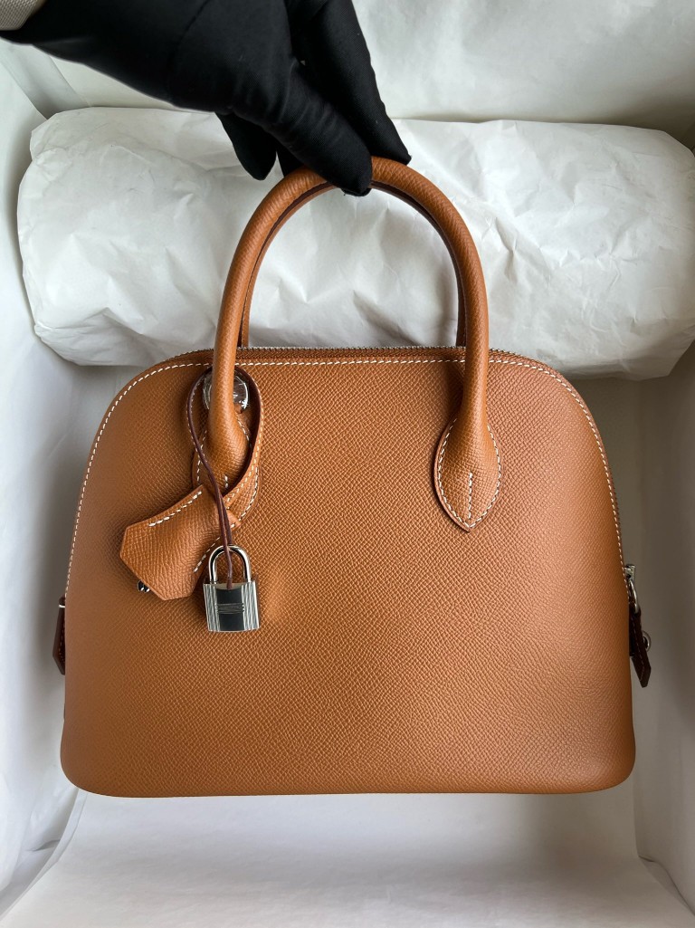 Hermès(爱马仕)Bolide 保龄球包 Epsom 原厂掌纹皮 ck37 金棕色 Gold 银扣 25cm 顶级手缝-拉尔森鳄鱼皮具定制 - 爱马仕包包官网 Hermès(爱马仕)Bolide 保龄球包 Epsom 原厂掌纹皮 ck37 金棕色 Gold 银扣 25cm 顶级手缝
