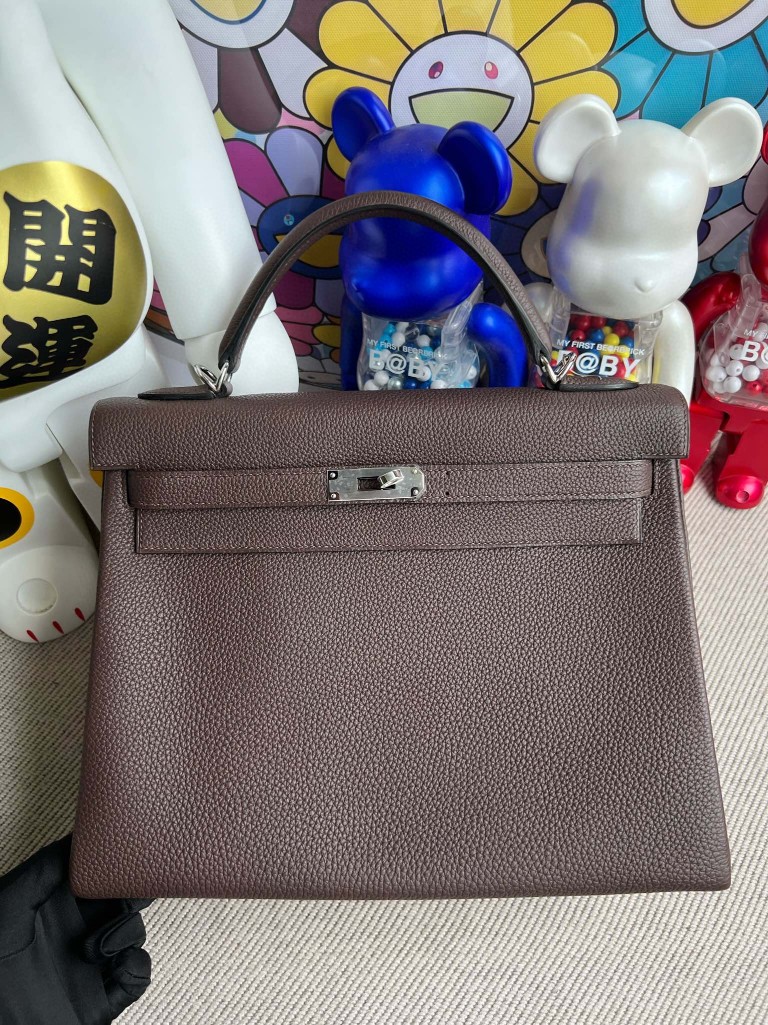 Hermès(爱马仕)Kelly 凯莉包 原厂小牛皮 togo 波尔多酒红 银扣 32cm 顶级手缝-拉尔森鳄鱼皮具定制 - 爱马仕包包官网 Hermès(爱马仕)Kelly 凯莉包 原厂小牛皮 togo 波尔多酒红 银扣 32cm 顶级手缝