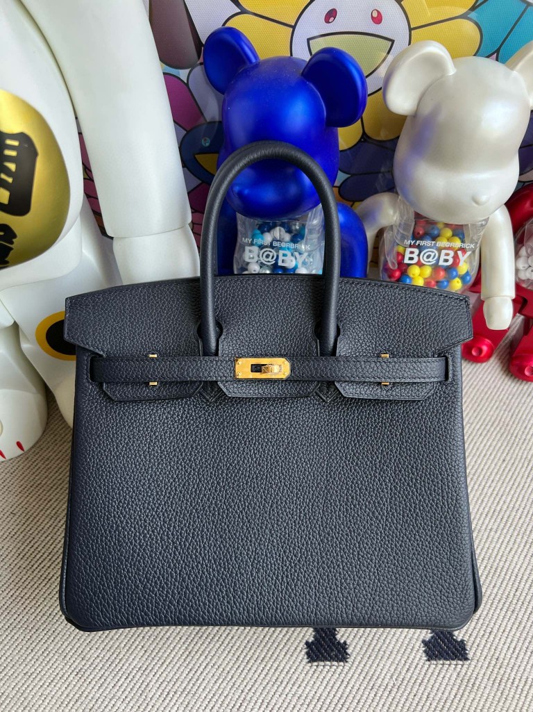 Hermès（爱马仕）Birkin 铂金包 原厂小牛皮 togo 2Z 午夜蓝 Blue nuit 金扣 25cm 顶级手缝