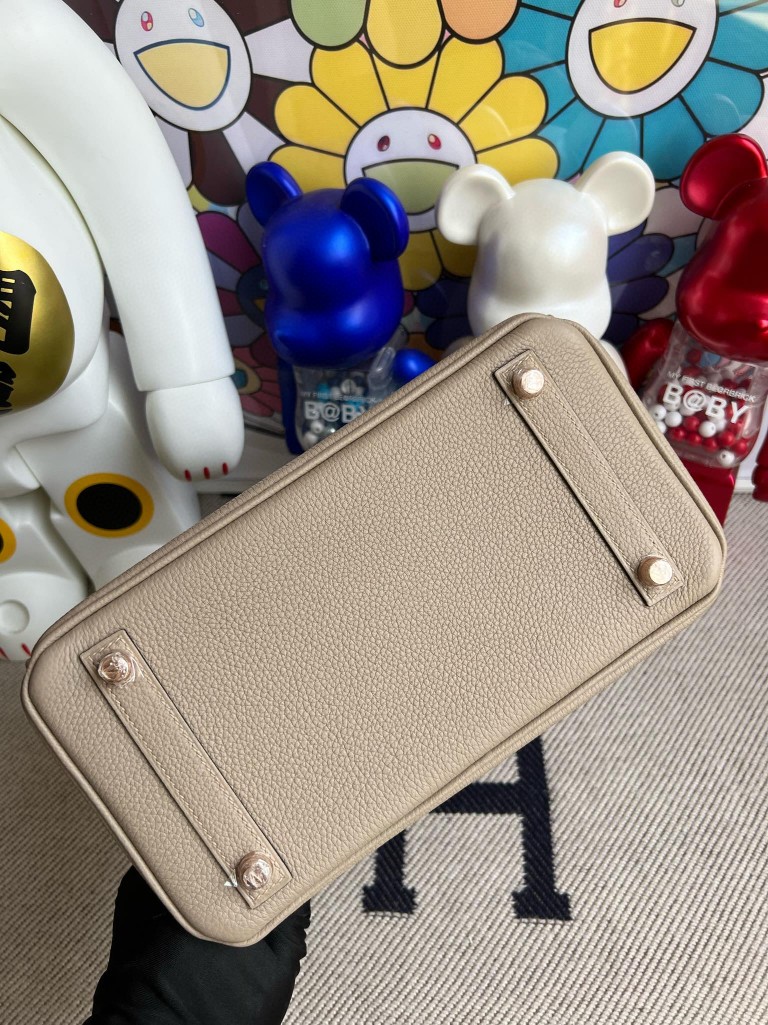 Hermès（爱马仕）Birkin 铂金包 原厂小牛皮 togo 斑鸠灰 rose gold 玫瑰金扣 25cm 顶级手缝