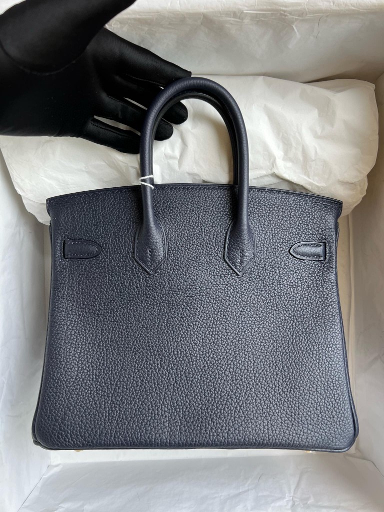 Hermès（爱马仕）Birkin 铂金包 原厂小牛皮 togo 2Z 午夜蓝 Blue nuit 金扣 25cm 顶级手缝