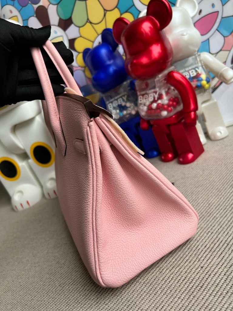 Hermès(爱马仕)Birkin 铂金包 togo 小牛皮 3Q粉 rose sakura 银扣 25cm 顶级手缝-拉尔森鳄鱼皮具定制 - 爱马仕包包官网 Hermès(爱马仕)Birkin 铂金包 togo 小牛皮 3Q粉 rose sakura 银扣 25cm 顶级手缝