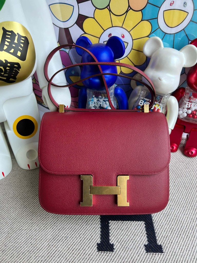 Hermès(爱马仕)Constance 康斯坦斯 Epsom 掌纹皮 K1 石榴红 Rouge grenat 金扣 24cm 顶级手缝-拉尔森鳄鱼皮具定制 - 爱马仕包包官网 Hermès(爱马仕)Constance 康斯坦斯 Epsom 掌纹皮 K1 石榴红 Rouge grenat 金扣 24cm 顶级手缝