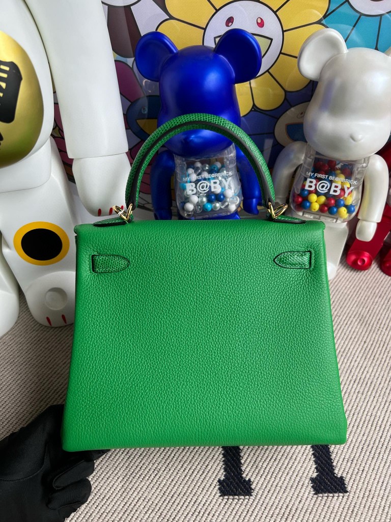 Hermès(爱马仕)Kelly 凯莉包 Touch 系列 竹子绿 Lizard 亮面蜥蜴 金扣 25cm 顶级手缝-拉尔森鳄鱼皮具定制 - 爱马仕包包官网 Hermès(爱马仕)Kelly 凯莉包 Touch 系列 竹子绿 Lizard 亮面蜥蜴 金扣 25cm 顶级手缝