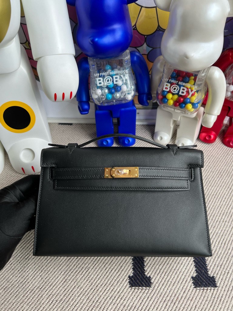 Hermès(爱马仕)Mini pochette Swift ck89 黑色 Noir 金扣 22cm 顶级手缝 手拿包 晚宴包-拉尔森鳄鱼皮具定制 - 爱马仕包包官网 Hermès(爱马仕)Mini pochette Swift ck89 黑色 Noir 金扣 22cm 顶级手缝 手拿包 晚宴包