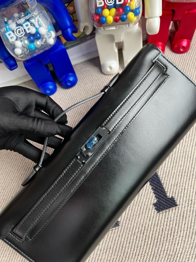 Hermès(爱马仕)Kelly cut Boxcalf 黑色 黑扣 So black 31cm-拉尔森鳄鱼皮具定制 - 爱马仕包包官网 Hermès(爱马仕)Kelly cut Boxcalf 黑色 黑扣 So black 31cm