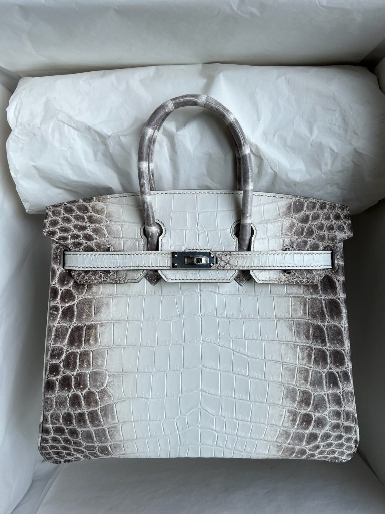 Hermès(爱马仕)Birkin 铂金包 雾面鳄鱼 Himalaya 喜马拉雅 银扣 25cm-拉尔森鳄鱼皮具定制 - 爱马仕包包官网 Hermès(爱马仕)Birkin 铂金包 雾面鳄鱼 Himalaya 喜马拉雅 银扣 25cm