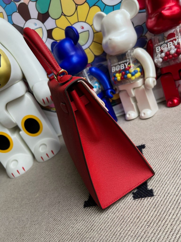 Hermès(爱马仕)kelly 凯莉包 原厂掌纹皮 Epsom Q5 国旗红 rouge casaque 金扣 25cm 顶级手缝-拉尔森鳄鱼皮具定制 - 爱马仕包包官网 Hermès(爱马仕)kelly 凯莉包 原厂掌纹皮 Epsom Q5 国旗红 rouge casaque 金扣 25cm 顶级手缝