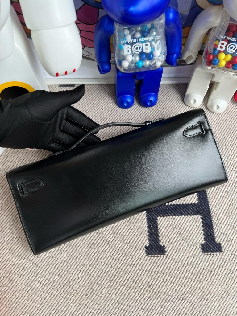 Hermès(爱马仕)Kelly cut Boxcalf 黑色 黑扣 So black 31cm-拉尔森鳄鱼皮具定制 - 爱马仕包包官网 Hermès(爱马仕)Kelly cut Boxcalf 黑色 黑扣 So black 31cm