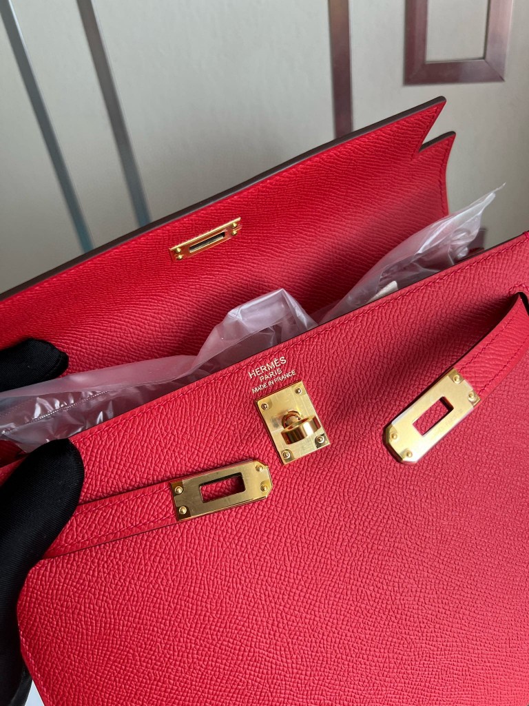 Hermès(爱马仕)kelly 凯莉包 原厂掌纹皮 Epsom Q5 国旗红 rouge casaque 金扣 25cm 顶级手缝-拉尔森鳄鱼皮具定制 - 爱马仕包包官网 Hermès(爱马仕)kelly 凯莉包 原厂掌纹皮 Epsom Q5 国旗红 rouge casaque 金扣 25cm 顶级手缝
