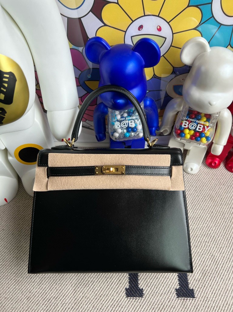 Hermès(爱马仕)kelly 凯莉包 Boxcalf ck89 黑色 Noir 金扣 25cm 顶级手缝-拉尔森鳄鱼皮具定制 - 爱马仕包包官网 Hermès(爱马仕)kelly 凯莉包 Boxcalf ck89 黑色 Noir 金扣 25cm 顶级手缝