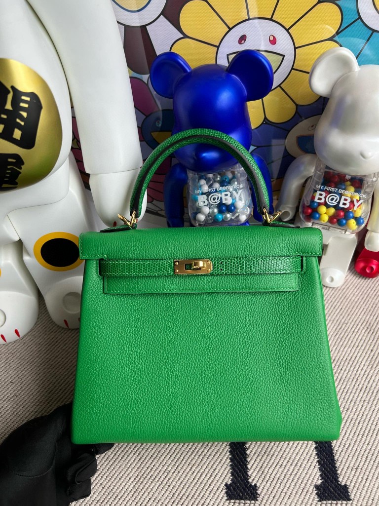 Hermès(爱马仕)Kelly 凯莉包 Touch 系列 竹子绿 Lizard 亮面蜥蜴 金扣 25cm 顶级手缝-拉尔森鳄鱼皮具定制 - 爱马仕包包官网 Hermès(爱马仕)Kelly 凯莉包 Touch 系列 竹子绿 Lizard 亮面蜥蜴 金扣 25cm 顶级手缝