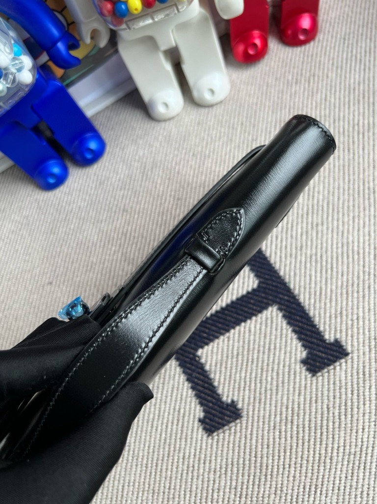 Hermès(爱马仕)Kelly cut Boxcalf 黑色 黑扣 So black 31cm-拉尔森鳄鱼皮具定制 - 爱马仕包包官网 Hermès(爱马仕)Kelly cut Boxcalf 黑色 黑扣 So black 31cm