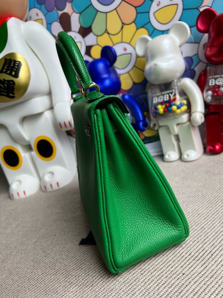 Hermès(爱马仕)Kelly 凯莉包 Touch 系列 竹子绿 Lizard 亮面蜥蜴 金扣 25cm 顶级手缝-拉尔森鳄鱼皮具定制 - 爱马仕包包官网 Hermès(爱马仕)Kelly 凯莉包 Touch 系列 竹子绿 Lizard 亮面蜥蜴 金扣 25cm 顶级手缝