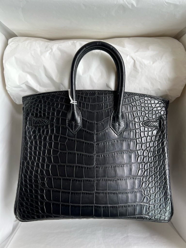 Hermès(爱马仕)Birkin 铂金包 Crocodile matt 雾面鳄鱼 ck89 黑色 noir 金扣 25cm 顶级手缝-拉尔森鳄鱼皮具定制 - 爱马仕包包官网 Hermès(爱马仕)Birkin 铂金包 Crocodile matt 雾面鳄鱼 ck89 黑色 noir 金扣 25cm 顶级手缝