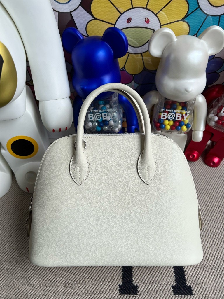 Hermès(爱马仕)Bolide 保龄球包 Evecolor 白色 White 内拼 芝麻色 sesame 银扣 25cm 顶级手缝-拉尔森鳄鱼皮具定制 - 爱马仕包包官网 Hermès(爱马仕)Bolide 保龄球包 Evecolor 白色 White 内拼 芝麻色 sesame 银扣 25cm 顶级手缝